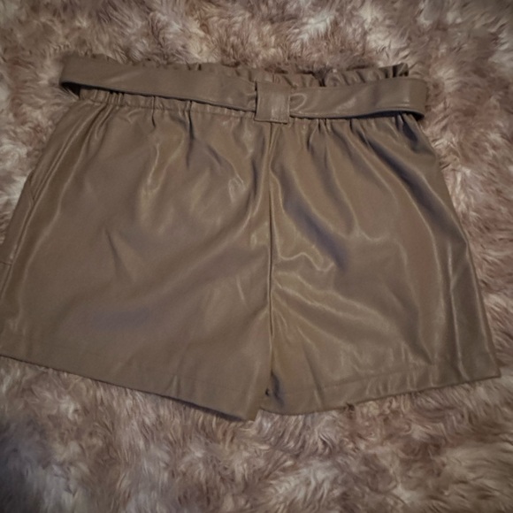 Ci Sono Faux Leather High Waisted Tie Front Shirts - Picture 5 of 6